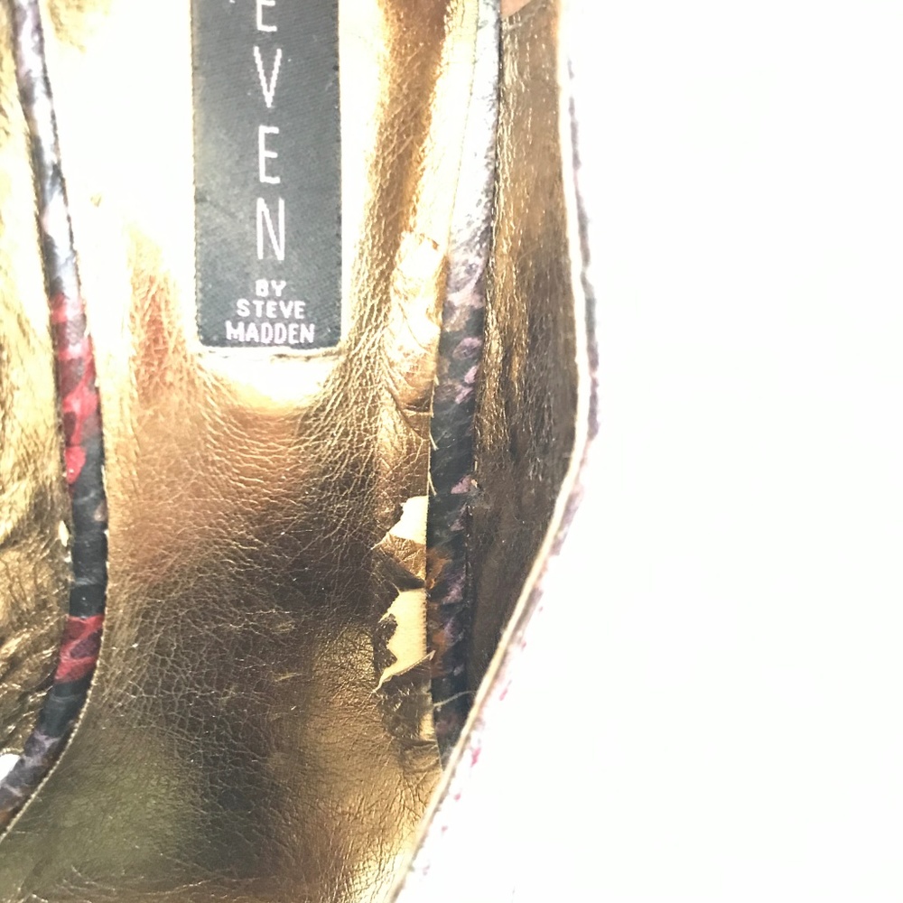 Steven By Steve Madden Snake Skin Peep Toe Heels - image 8